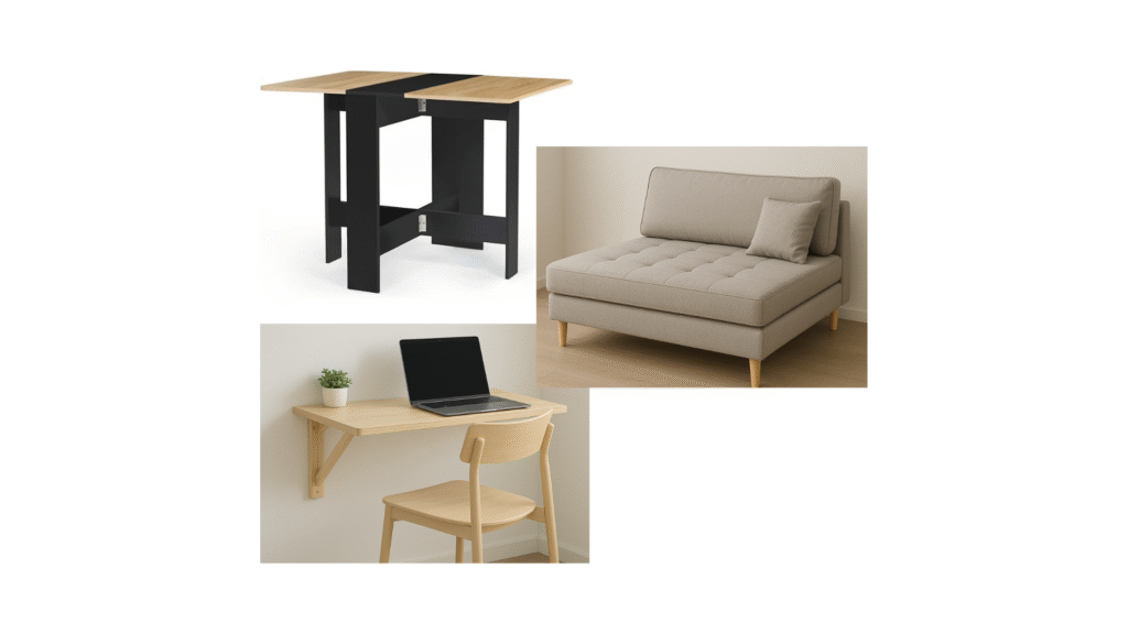 variedad de muebles funcionales para espacios pequeños