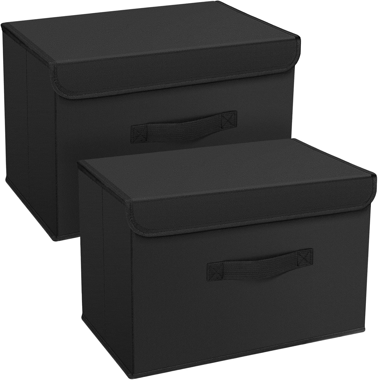 DIMJ Cajas de almacenaje con tapa (2 uds., 38×25×25 cm, con asas) organizadores de dormitorio