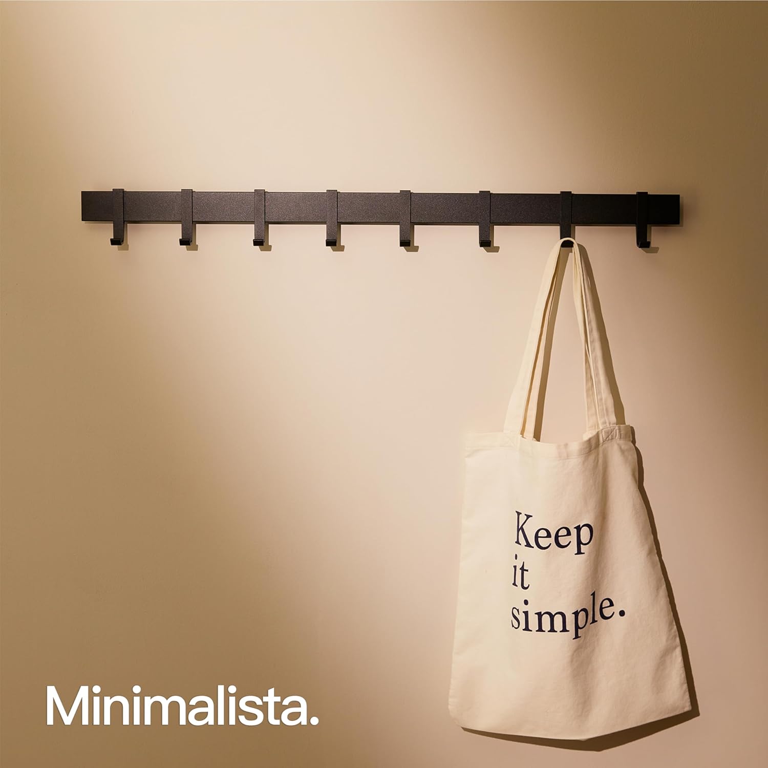 Design Hamburgo Perchero de Pared 80 cm, ganchos móviles organizadores de rellano