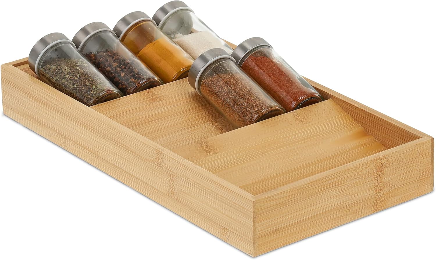 Relaxdays Especiero para cajones de bambú (extensible) organizadores de cocina