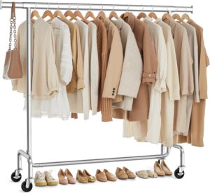 SONGMICS Burro Ropa con ruedas organizador de armario