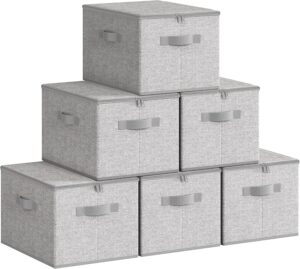 SONGMICS Caja de Almacenamiento plegables juego de 6 organizadores de dormitorio