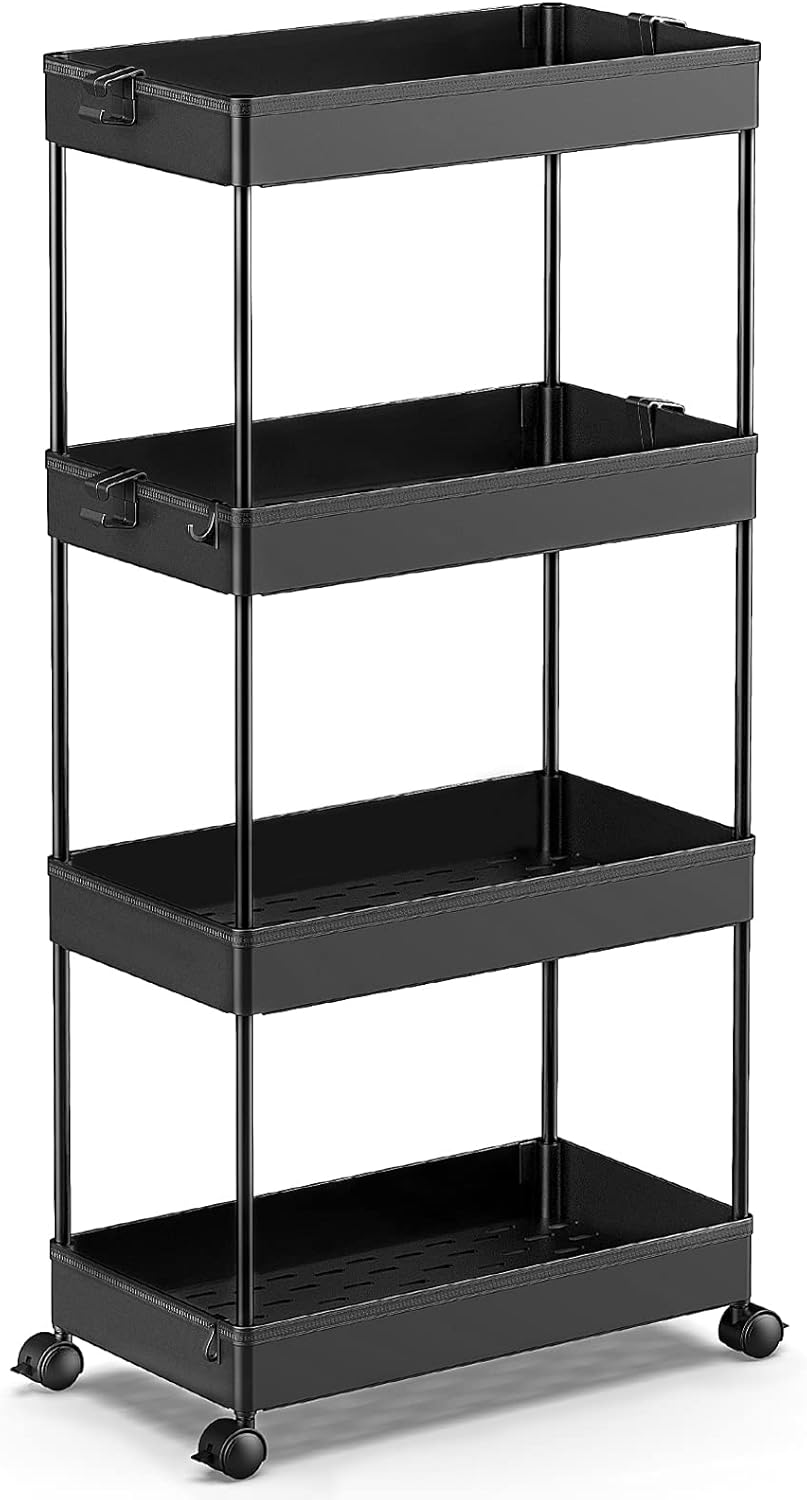 SPACEKEEPER Carrito Estrecho con ruedas, 4 baldas organizador de cocina