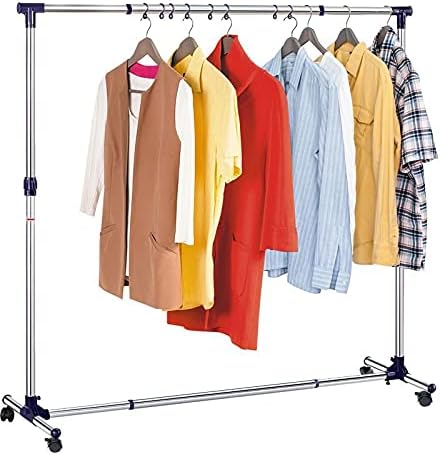 Tatkraft New York Perchero burro con ruedas (acero inoxidable, altura y anchura ajustables) organizadores de dormitorio
