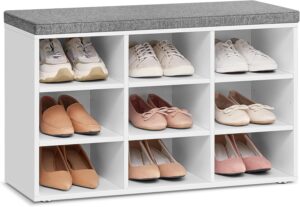 VASAGLE Banco Zapatero Mueble zapatero organizador de rellano