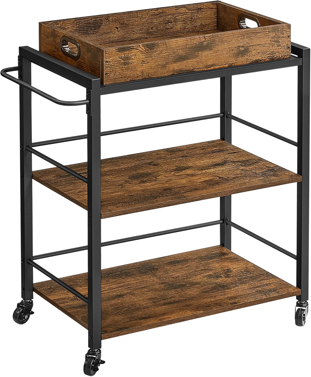 VASAGLE Carrito de Cocina con 3 baldas y ruedas organizador de cocina