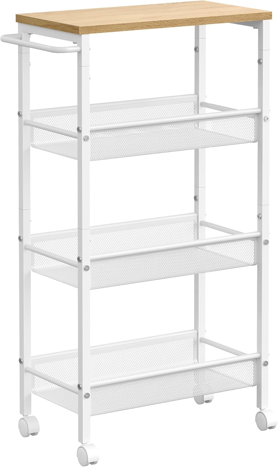 VASAGLE Carro estrecho 4 niveles con asa 22×45,4×77 cm (LRC033W09) organizador de baño