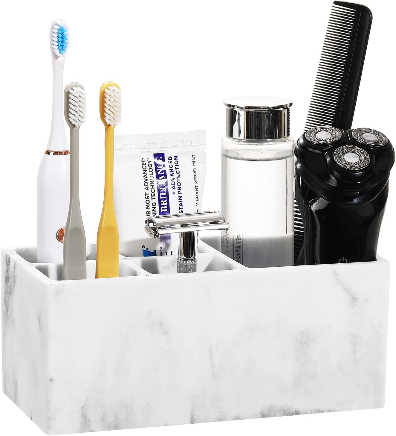 Luxspire Portacepillos de acero con drenaje (apto para eléctricos y manuales) organizador de baño