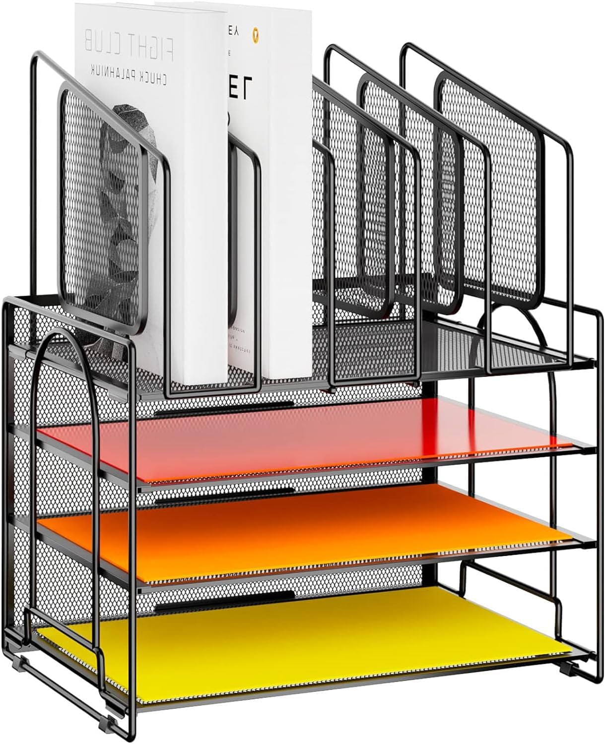 Marbrasse organizador de escritorio 4 bandejas con soporte vertical