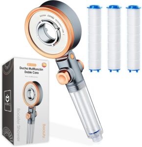 BIORYC ® Alcachofa de Ducha Con Filtro + 2 Filtros. ORganizador de baño